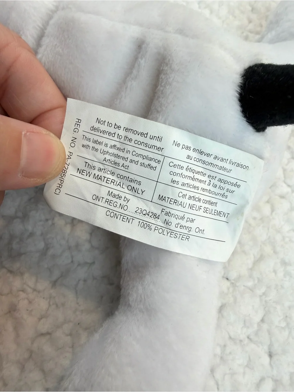 PEANUTS • White/Black Snoopy Beanie Plush Toy, OS
